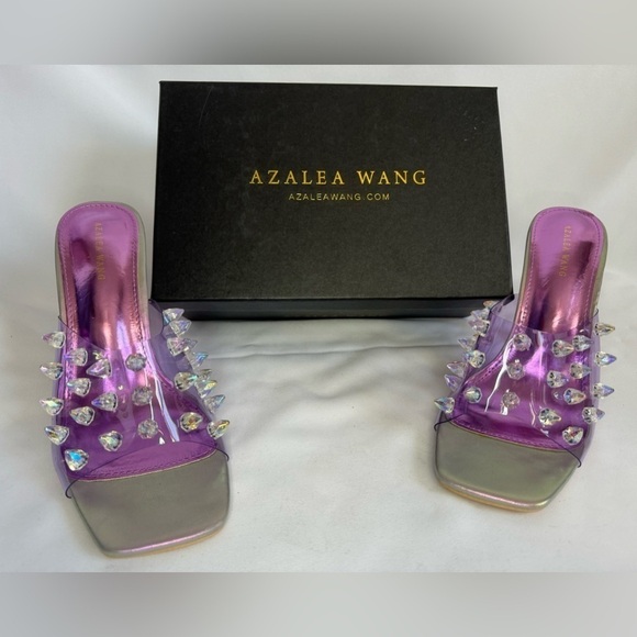 NEW Azalea Wang Women’s Sweet and Sour Chunky Sandals in Purple Size 10 - Picture 13 of 16